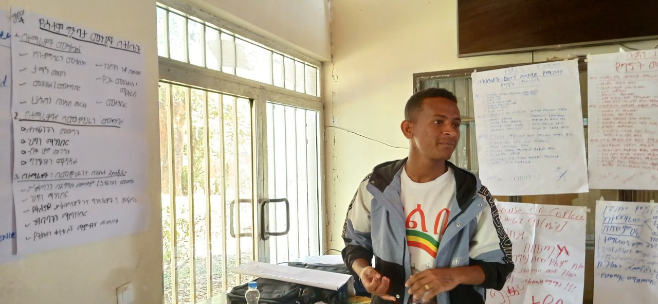 Young people collaborating on a project